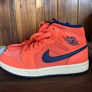 Jordan Women's Orange and Navy Athletic Shoes